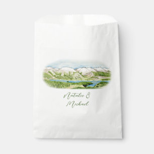Sacolinha Saco de presente de Casamento Rustic Mountain Wate
