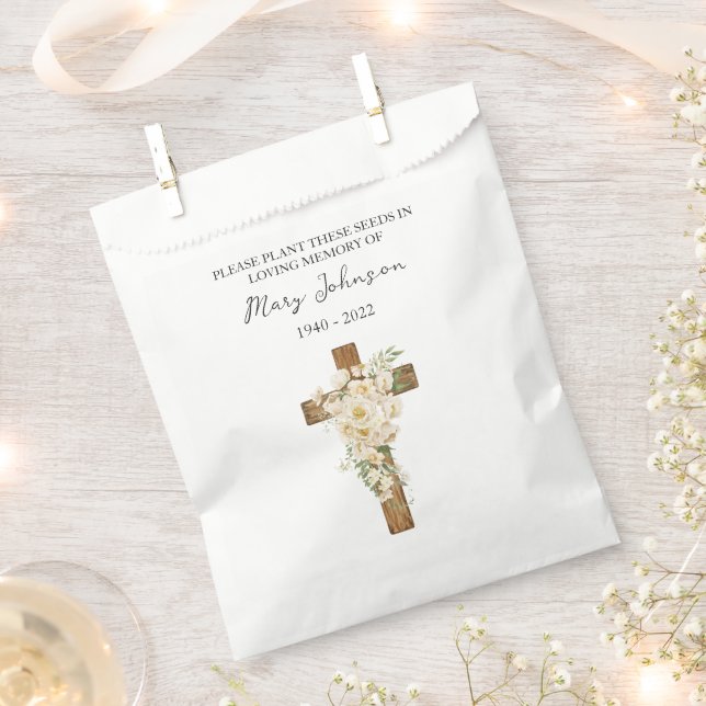 Sacolinha Saco de presente de funeral com pacote de sementes (Cortado)