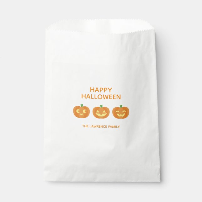 Sacolinha Saco de Tratamento de Jack 'o Lantern Sorridente d (Frente)