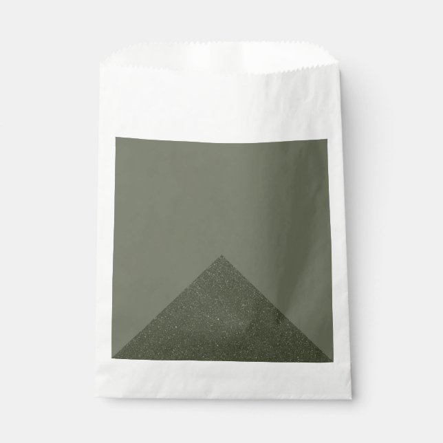 Sacolinha Saco Verde Musgo Moderno Triangular para Lembranci (Frente)
