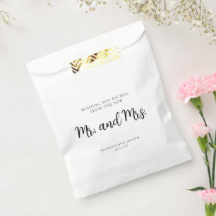 Sacolinha Sacos de Favor de Casamento Preto e Branco Desejan