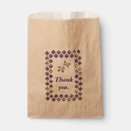 Sacolinha Sacos de Favor de Diamantes e Borboletas Roxo Amar