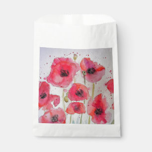 Sacolinha Sacos de Favor de Festa Floral Flor de Papoula Ver
