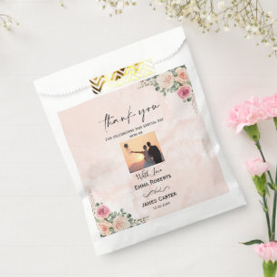 Sacolinha Sacos de Favor de Noiva Florais Rosa Creme Românti