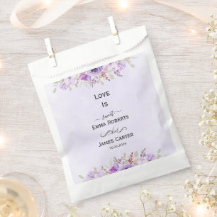 Sacolinha Sacos de Favor de Noiva Floral Lavanda - Pacote de