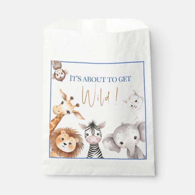 Sacolinha Sacos de Favor para Chá de Bebê de Animais do Zool (Frente)