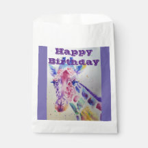 Sacos de Favor para Festa com Nome de Girafa Fofa 