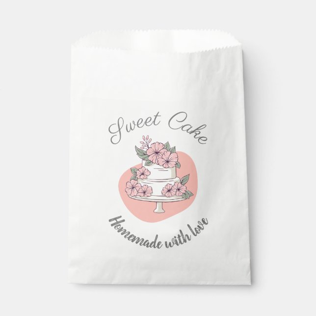 Sacolinha Sacos de papel com logotipo da padaria Sweet Cake (Frente)
