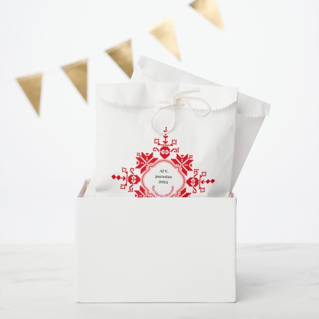 Sacolinha Sacos-prenda vermelho (Festa)