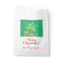 Sacos-presentes vermelhos de renas de Natal