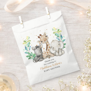 Sacolinha Safari Animal Chá de fraldas Favor Bag