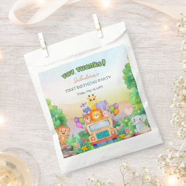 Sacolinha Safari Ride theme Wild One 1st Birthday Paper Bags