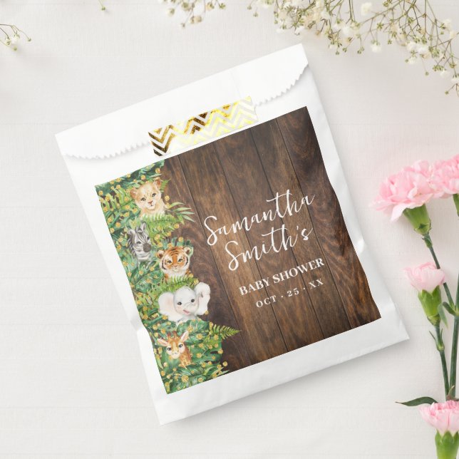 Sacolinha Safari Rustic Tropical Chá de fraldas Party Favor (Selado)