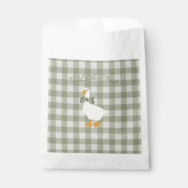Sacolinha Sage Green Gingham Goose Buffalo Check Treat Bag (Frente)