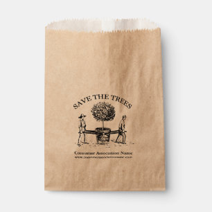 Sacolinha Salve a janela Trees Vintage Illustration K favor