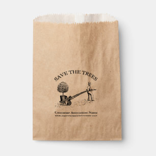 Sacolinha Salve a janela Trees Vintage Illustration K favor
