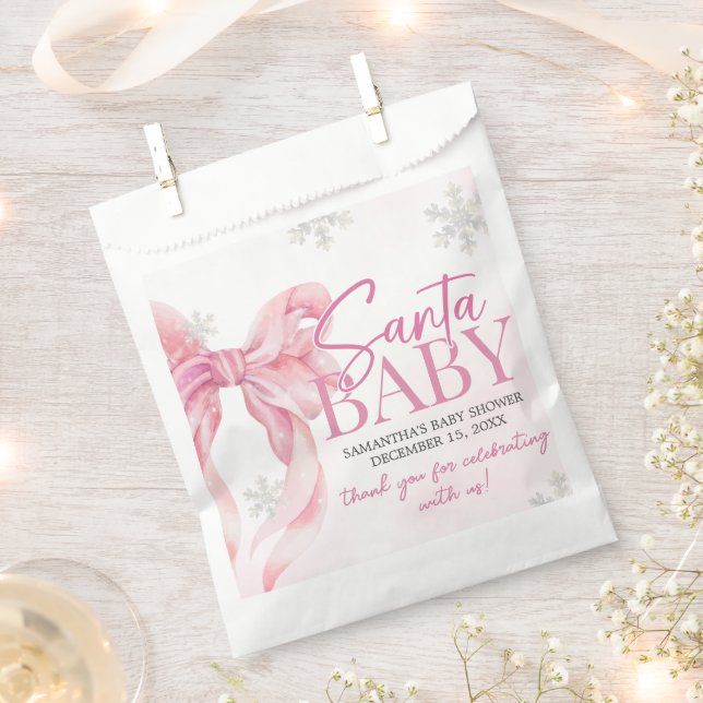 Sacolinha Santa Baby Christmas Baby Shower (Cortado)