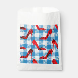Sacolinha sapateiras de rubi de gingham azul