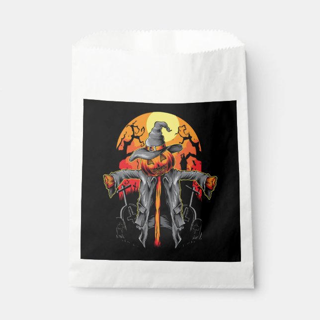 Sacolinha Scarecrow Halloween Pumpkin Favor Bag (Frente)