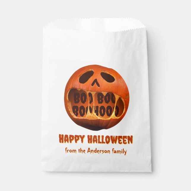Sacolinha Scary Halloween jack o'lantern party candy (Frente)