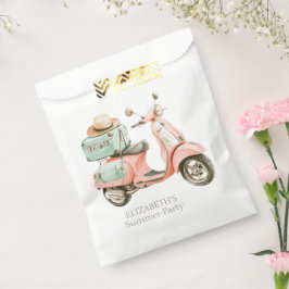 Sacolinha Scooter Costeiro Rosa e Aqua Fofo