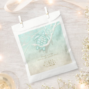 Sacolinha Sea Foam Beach Wedding Turtle Obrigado ID837