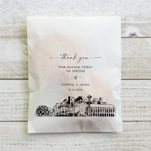 Sacolinha Seattle Skyline Wedding Obrigado A Bolsas Favoreci