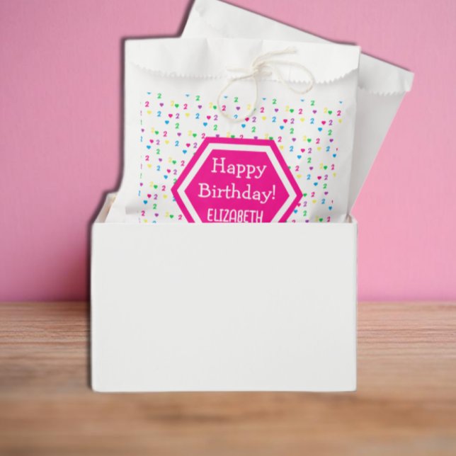 Sacolinha Segundo aniversário Arco-Íris (Criador carregado)