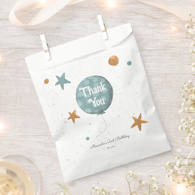 Sacolinha Segundo aniversário de Balão Azul Cento (Cortado)