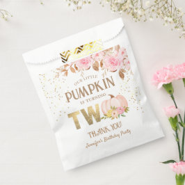 Sacolinha Segundo aniversário de Garota Floral de Abóbora Do