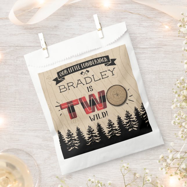 Sacolinha Segundo aniversário de Lumberjack Boys, Xadrez da  (Cortado)