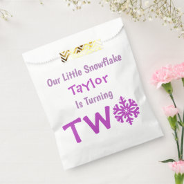 Sacolinha Segundo aniversário Pequeno Floco de Neve