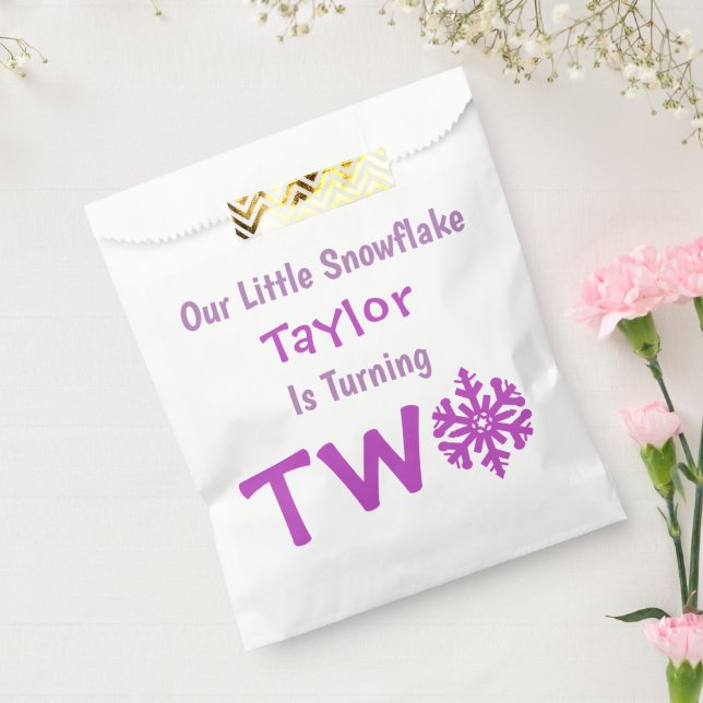 Sacolinha Segundo aniversário Pequeno Floco de Neve (Selado)