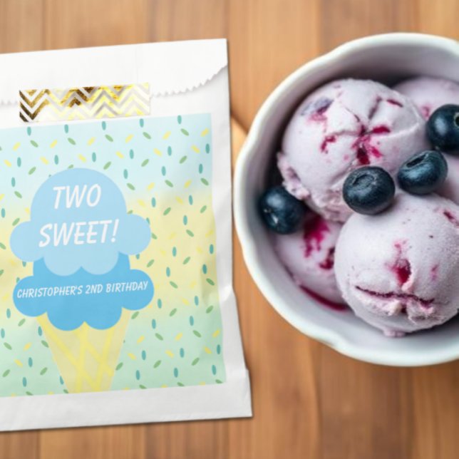 Sacolinha segundo aniversário sorvete (Criador carregado)