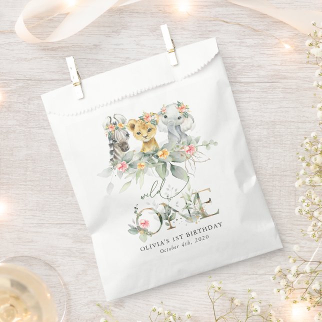 Sacolinha Selva, Safari, Flores, Primeiro Aniversário (Cortado)