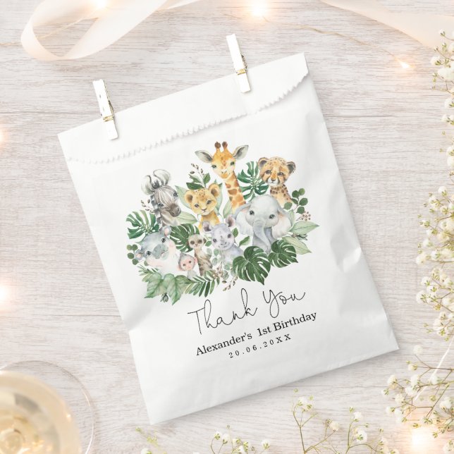 Sacolinha Selvagem Selvagem de Animais Selvagens de Safari T (Cortado)