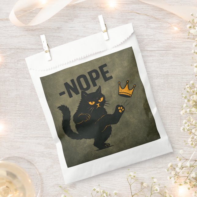 Sacolinha Sem Reis Na América, Gato Negro Engraçado Coroa (Cortado)