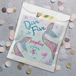 Sacolinha Sereia mergulha em cinco água natal quinta anivers