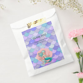 Sacolinha Sereia Roxa Com Largura Sob O Chá de fraldas Do Ma