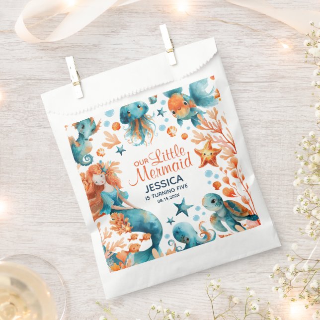 Sacolinha Sereia Sob O Aniversário Das Garotas Festivas Do M (Cortado)