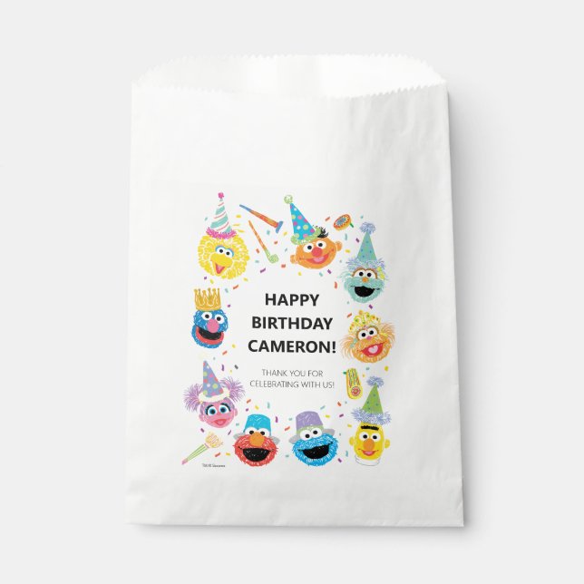 Sacolinha Sesame Street Pals Confetti Aniversário (Frente)
