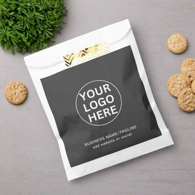 Sacolinha Seu logotipo profissional Cinza para empresas (Criador carregado)