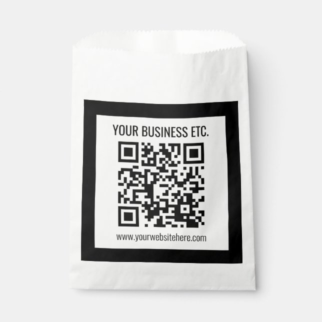 Sacolinha Seu Nome Comercial & Código QR Editável (Frente)
