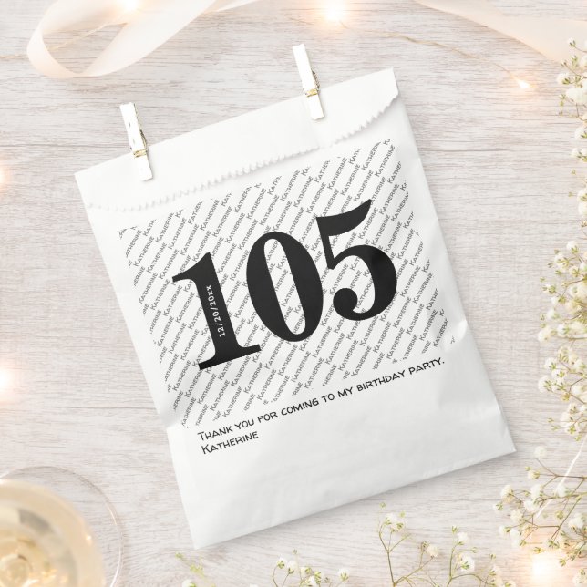 Sacolinha Seu nome Padrão Negrito Idade Negra 105 Data (Cortado)