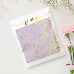 Sacolinha Shimmery Glittery Douradas Stars on Lavanda