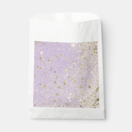 Sacolinha Shimmery Glittery Douradas Stars on Lavanda
