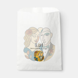 Sacolinha Silhueta Artística Destino Casamento Arte Moderna