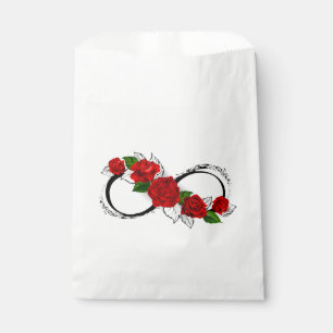 Sacolinha Símbolo de Infinito com Rosas Vermelhas