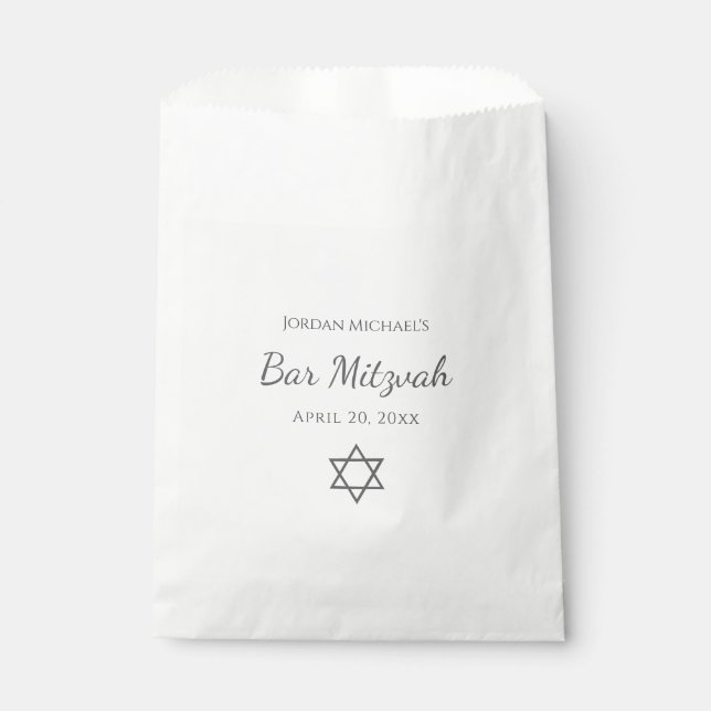 Sacolinha Simple Modern Star of David Bar Mitzvah (Frente)