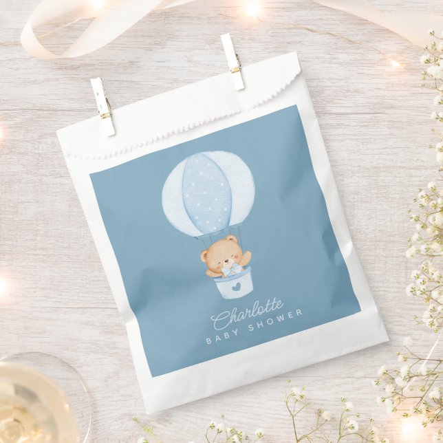 Sacolinha Simple Teddy Bear Blue Balloon (Cortado)